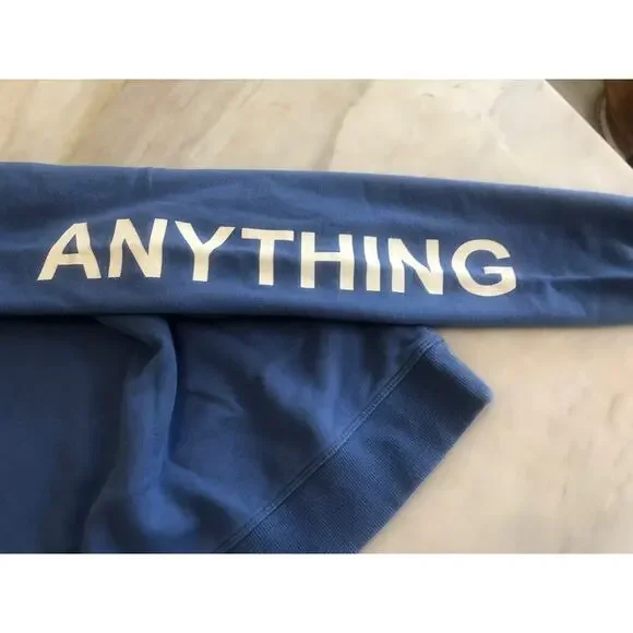 Zadig & Voltaire Girls Can Do Anything Cotton Graphic Sweatshirt Blue Sz 14-S - Picture 5 of 6